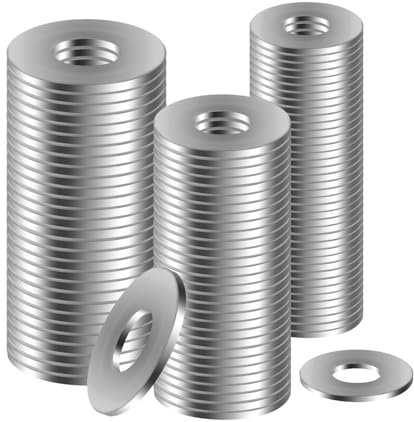 XIATIAN Washers 100Pcs Washers for Screws, Penny Washer, Round Flat Spacer Repair Washer, Metal Washrs for Screws Bolts (M5 x 15-40PCS,M6 x 18-30PCS,M8 x 20-30PCS)