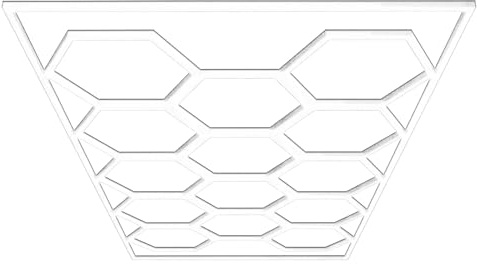 Barberpub Hexagon LED Garage Light, 68970LM 6500K Hexagon LED Beleuchtung für Werkstatt, Friseursalon, 14 Grid (LP003/nicht dimmbar, Aluminiumrahmen)
