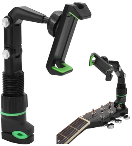ZJchao Support de Téléphone pour Guitare, Pince Réglable Multiangle avec Médiators et Tissu, adapté aux Instruments, Pupitres, Bureaux, Lecture de Partitions de Musique, Paroles,