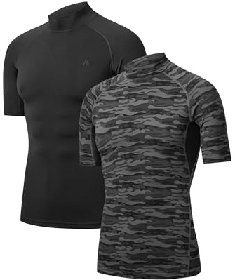 DANISH ENDURANCE Camiseta Compresión Hombre, Manga Corta, 2 Pack