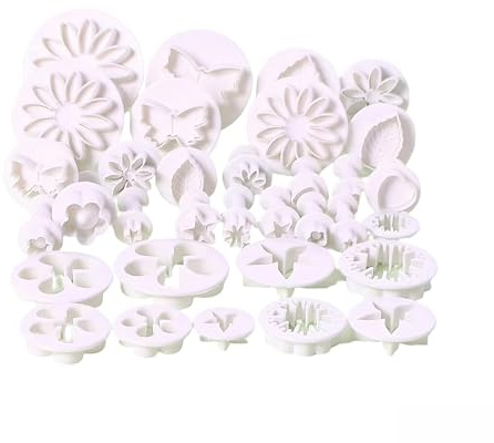 33 pezzi - Stampino per torte con strumenti di modellazione, fiocchi e fiori, per fondente, marzapane e pasta di zucchero, taglierina per decorazione fai da te, lavabile