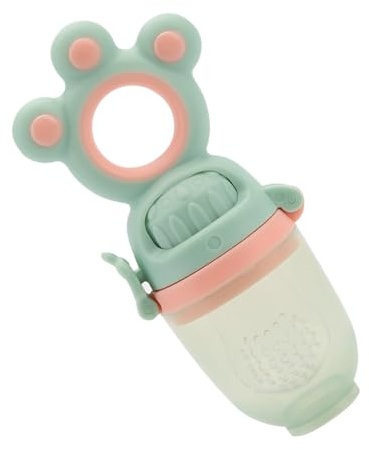 Generic Chupete Alimentador de Frutas para bebé, Alimentador de Mordida Giratorio de Silicona de Grado Alimenticio Seguro para Verduras, Juguete para Masticar para la Dentición de Bebés (cian)