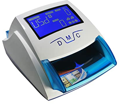 Kontanträkningsmaskin Mini praktiska sedel Uv/mg Detektera maskin falska euro anteckningar pengar räkningsdetektor for USD/EUR Kontantdetektor med batteri(Grijs)