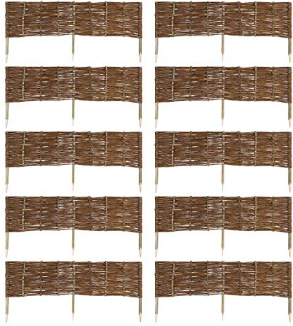 MC.Sammler Panneau en Saule tressé Palissades en Bois 16 Dimensions Hauteur: 30 cm Longueur: 120 cm clôture de Jardin 10 pièces