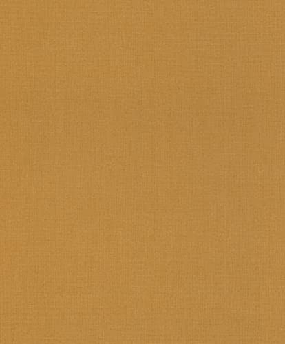 Rasch Papier peint intissé 484663 - Couleur : ocre - Avec structure textile - 10,05 x 0,53 m (L x l)