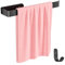 Gvolatee 1 pezzo 30 CM Porta Asciugamani Bagno e 1 pezzo Gancio Combinazione Lega di alluminio Opaco, Portasciugamani da Parete Montaggio Foratura con Viti Fisse, Barre Portasciugamani Nero