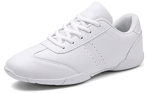 Damen Cheerleading Schuhe Mädchen Weiß Cheer Shoes Tanzschuhe Fitness Gymnastik Dance Schuhe Yoga Training Schuhe Weiß 37