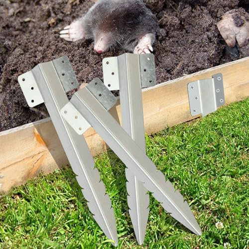 AMLOOPH Railway Sleeper Brackets, 4 Pack Metal Railway Sleepers Stakes For Gardens, Heavy Duty Garden Timber Railway Sleeper Brackets And Fixings For Landscape, Lawn, Driveway Path Edging Stakes