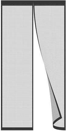 Magnetic Fly Screen Door,85x180cm Screen Door Insect Protection Fly Curtain,Without Drilling Holes Easy to Install Used for Balcony Doors Magnetic Screen Door Black