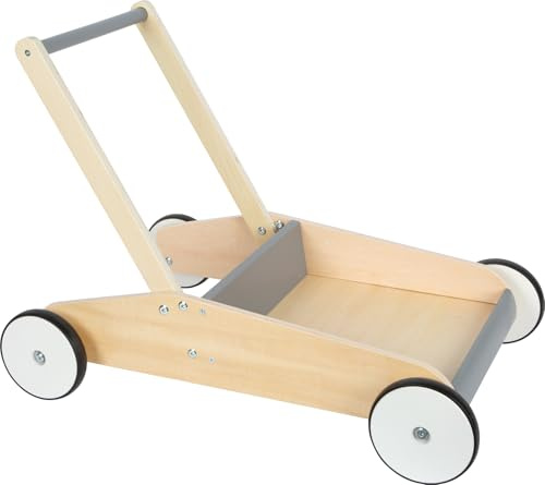 Small Foot Skiffergrå Gåstol, Robust Gåstol I Trä Med Stor Lastyta, Lämplig Från 12 Månader, 12550