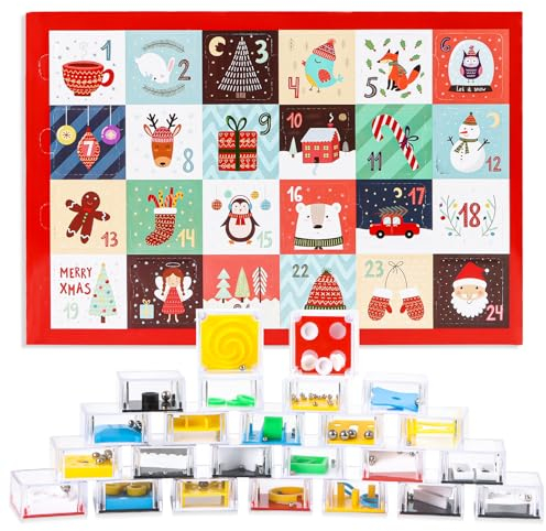 Calendario de Adviento 2025 para niños, 24 piezas, juego de paciencia, juego de ajo, juego de paciencia, juego de ajos para niños y adultos