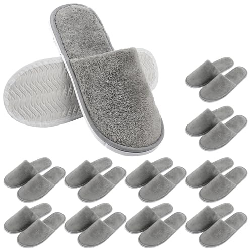 Porfoyo 10 stycken hotelltofflor, gästtofflor, set, gästtofflor, hotelltofflor, set, tofflor gäster, för resor, salong, hus spa hem hotell 28 x 11 cm