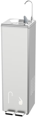 Quench Pedal Operated Drinking Water Fountain and Water Bottle Filling Station - Floor Standing Installation - Perfect for Offices, Gyms, Schools & More - Chilled Water - Mains Fed/Plumbed In Supply
