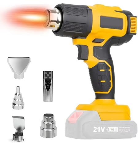 Pistola ad aria calda a batteria per Makita 18 V, pistola ad aria calda senza fili con display LCD, pistola ad aria calda per saldatura e piegatura di tubi, max. 550 °C (senza batteria)