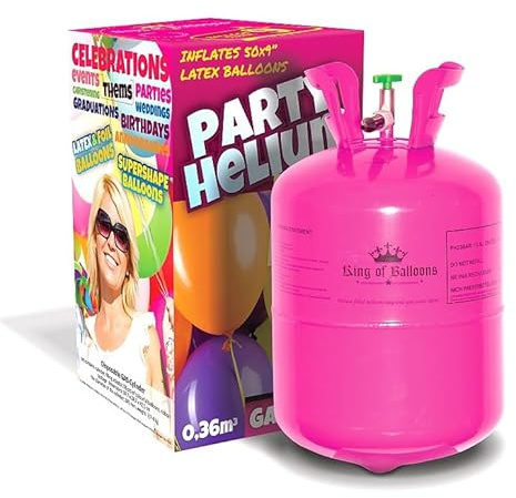 Party Helium Balloon Tank Kit – Portable Helium Gas Cylinder for Balloons | Inflates Up to 50 Latex Balloons | Easy-to-Use Nozzle | Perfect for Birthdays, Weddings, Celebrations & Events.