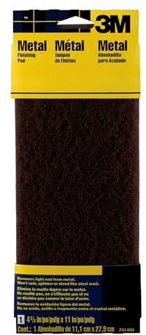 3M 7414NA Hand Sanding Metal Finishing Pad, Red, 4.375 in x 11 in