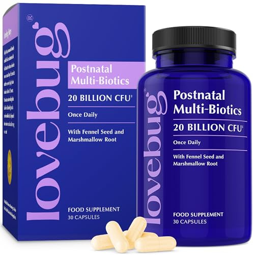 Lovebug Postnatal Multi-Biotics 20 Billion CFU with Fennel Seed & Marshmallow Root | 30 Capsules