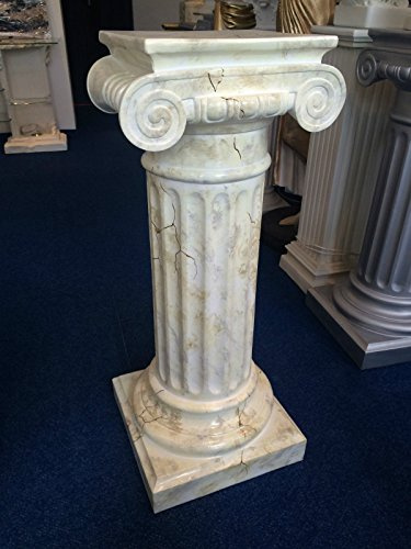 Medusa - Colonna decorativa in stile meandro, 60 cm, con pilastri greci, piedistallo barocco, 1036 k-121, in resina sintetica, resistente alle intemperie