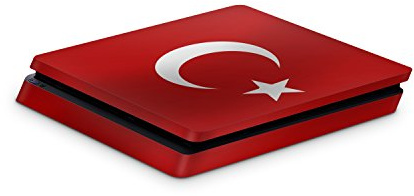 Skins4u Skin Designfolie Aufkleber kompatibel mit PlayStation 4 Slim PS4 Türkei Waving Flag