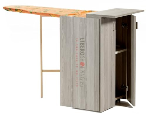 Mobile Asse da stiro Multiuso Jolly in legno con ante (Larice Grigio)