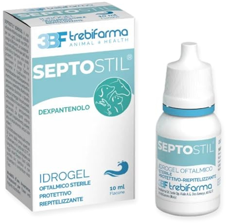 Trebifarma Septostil Soluzione Oftalmica Lubrificante e Antisettica per Cani e Gatti – Idratante, Epitelio-Protettiva, Lenitiva – Flacone con Contagocce Facile da Usare da 10ml