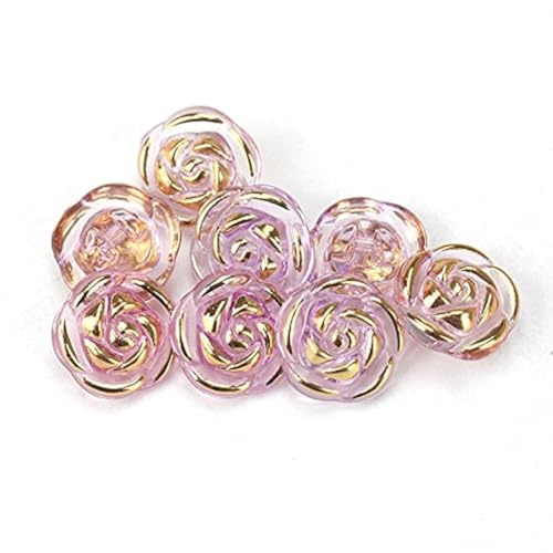 30 Piezas Botones Flores Rosa Acrílico Botones Camisas Accesorios Costura Manualidades DIY