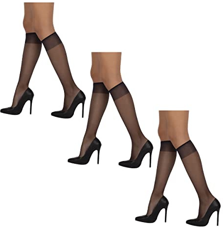 Sarah Borghi 3 Paia Gambaletti Donna Solaris 6 Denari, Gambaletti Velatissimi in Lycra Extra Comfort (3Pz. Nero)