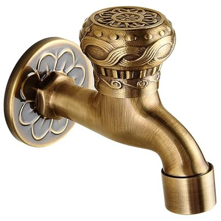 SXWYLZ Robinet Vintage Exterieur en Laiton Mural - Fontaine D'Eau Froide Simple Antigel pour Jardin