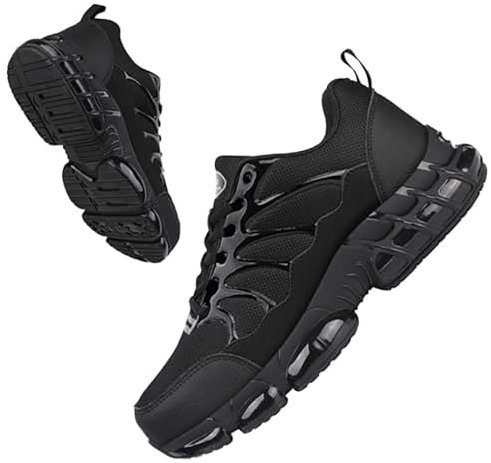 NIFOFISE Steel Toe Cap Trainers Men Women – Lightweight Safety Shoes, Non Slip Work Trainers, Breathable Industrial Sneakers, Comfortable Safety Boots for Construction & Everyday Work Black 44.5