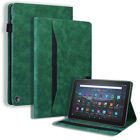 Mldjomid Tablet Custodia Compatibile con Amazon Fire HD 8 Tablet (12a/10a generazione) 8.0 Custodia Protettiva Case in Pelle PU con Supporto e Slot per Scheda per Fire HD 8 2024/2022/2020, Verde
