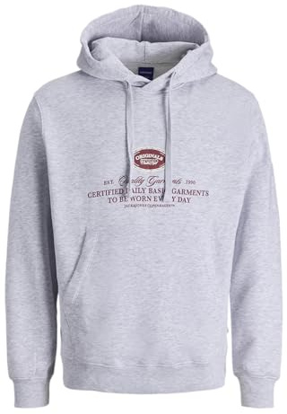 JACK & JONES Jorgreene Branding - Sudadera con Capucha, Blanco Brillante, XS
