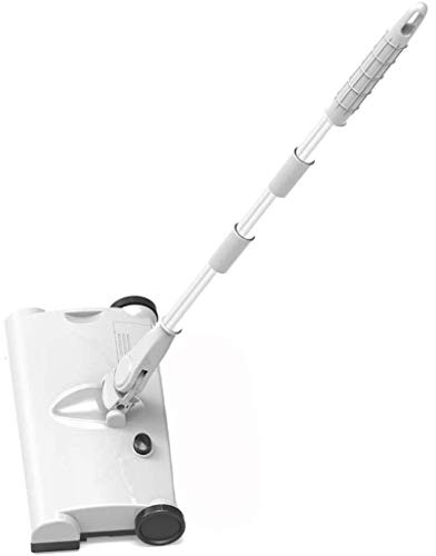 scopa a frusta ， Spazzatrice a mano, scopa a spinta, set combinato for uso domestico, pala, pulisci il terreno, spazza una singola scopa, manufatto(White)