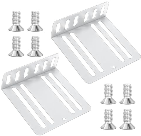 2pcs DIN Installation Kit DIN Car Stereo Mounting Kits Cars Double DINs Kit Mounting Brackets with Screws Universal Car Stereo Radio Mount Hardware for Cars Audio & Video Dash System 2.85x2.76 Inches