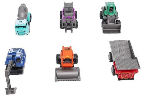 Fabater Camiones de Construcción Vehículos de Aleación Coloridos y Variados con Excavadora Carretilla Elevadora Rodillo de Carretera Mezclador de Cemento Camión Volquete Topadora para Niños y
