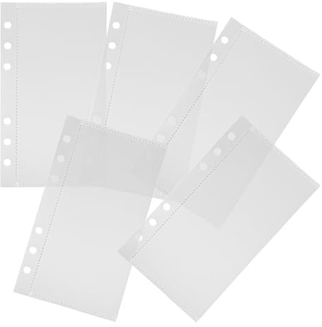 FOMIYES Lot de 5 Pochettes de Budget Réutilisables A6 en Polypropylène Transparent Mat, Inserts pour Classeur à Feuilles Mobiles, Bleu, Accessoires Pratiques pour Organisation de Budget