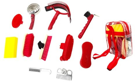 Aymzbd 11x Kit de Aseo para Caballos Equipo Ecuestre para Principiantes Suministros para El Cuidado de Caballos