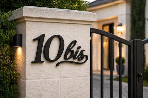 Numéro de Maison Noir, Signalétique Moderne pour Adresse Extérieure (BIS)