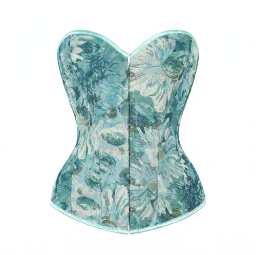 OPLERT Bustier Corset Femme avec Col en Cœur, Top Jacquard Rétro pour Fête, Soirée Cosplay