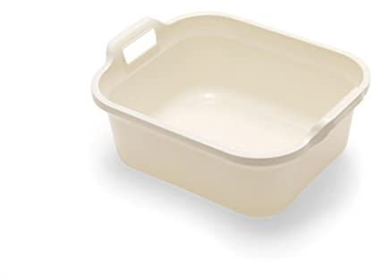 Addis Rectangular Bowl with Handles, Plastic, Linen Cream, 39 x 32 x 14 cm
