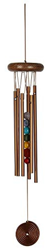Woodstock Chimes Signature Collection, Woodstock Chakra Chime, 17'' Bronze Eastern Energies Wind Chimes for Outdoor, Patio, Home Garden Decor (CC7BR)