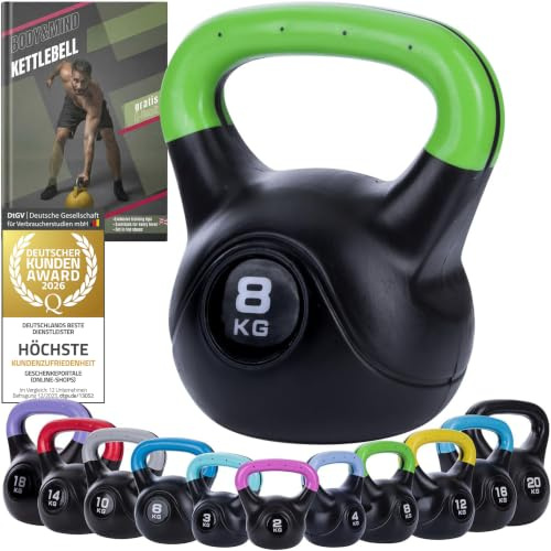 Body & Mind® Kettlebell Ball Hantel plast 2-20 kg - Träningshantel för styrketräning - Professionell fitness svinghantel
