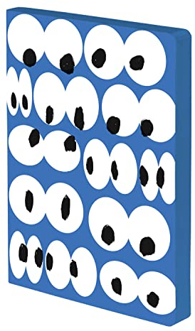 Nuuna Notizbuch A5+ | Graphic L - Eyes On You | 3,5 mm Punktraster | 256 nummerierte Seiten | 120 g Premium-Papier | Leder blau | nachhaltig produziert in Deutschland