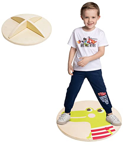 Tabla de Equilibrio de Madera para Niños, Balance Board para Niños, Piedras de Equilibrio para Entrenamiento de Equilibrio en Interiores y Exteriores