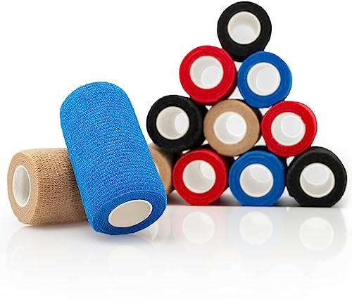Selbstklebende Haftbandagen 10cm x 4,5m axion - Effektive Unterstützung & Kompression für verletzte Körperregionen - Flexibles & atmungsaktives Material - Einfache Anwendung ohne extra Befestigung