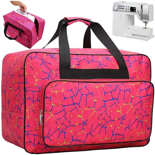 Abbdbd Estuche De Transporte para Máquina De Coser Bolsa De Viaje para Máquina De Coser con Bolsillo Frontal Bolsa De Almacenamiento Portátil para Máquina De Coser Y Accesorios (Rosa)