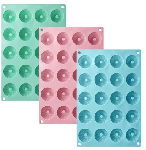 TOKSEO Moule à kouglof en silicone, 20 cavités - Mini moule à kouglof antiadhésif - Petit moule à gâteau pour petits gâteaux, chocolat, gelée