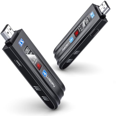 2025 Trasmettitore e Ricevitore HDMI Wireless con Display LED Intelligente, 5G Estensore HDMI Senza Fili 1080P@60Hz, Portata 165FT per Laptop PC Videocamera TV Box a TV Monitor per Casa e Ufficio