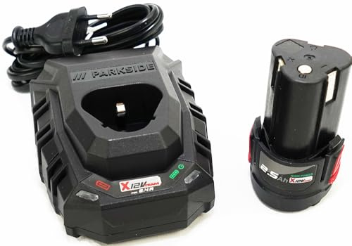 Parkside 12V 2,5Ah Akku PAPK 12 2.5 A1 + 12V 2,4A Ladegerät PLGK 12 A3 im Set/Bundle - Lithium-Ionen
