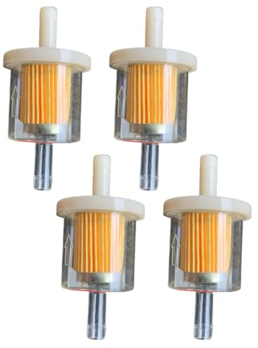 Filtres à Essence de 8 mm - Lot de 4 Filtres à Carburant Transparent pour Moto, Bateau, Quad, Cyclomoteur et Tondeuse à Gazon - Raccord de Filtre à Carburant de Qualité Supérieure
