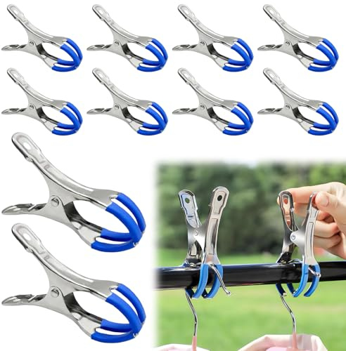 pinzas para cubierta de piscina，Suuwwn 10 clips pinzas para piscina elevada acero inoxidable para cubierta de piscina pinzas para lona de piscina, abrazaderas de sujeción para piscinas sobre el suelo